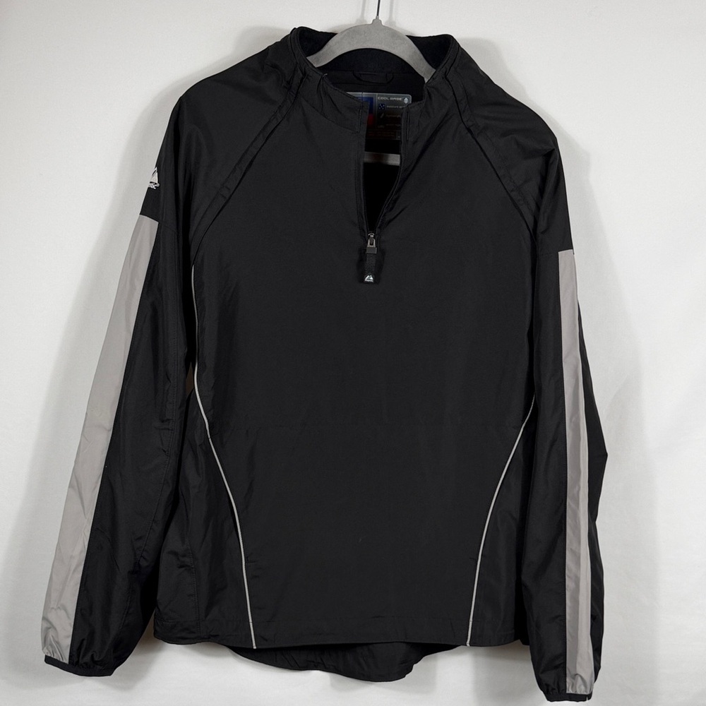 NWT. Majestic Black and‎ Gray Windbreaker Men’s Size Small.